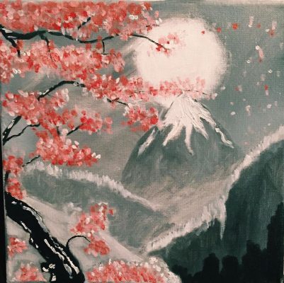 cherry blossoms paint